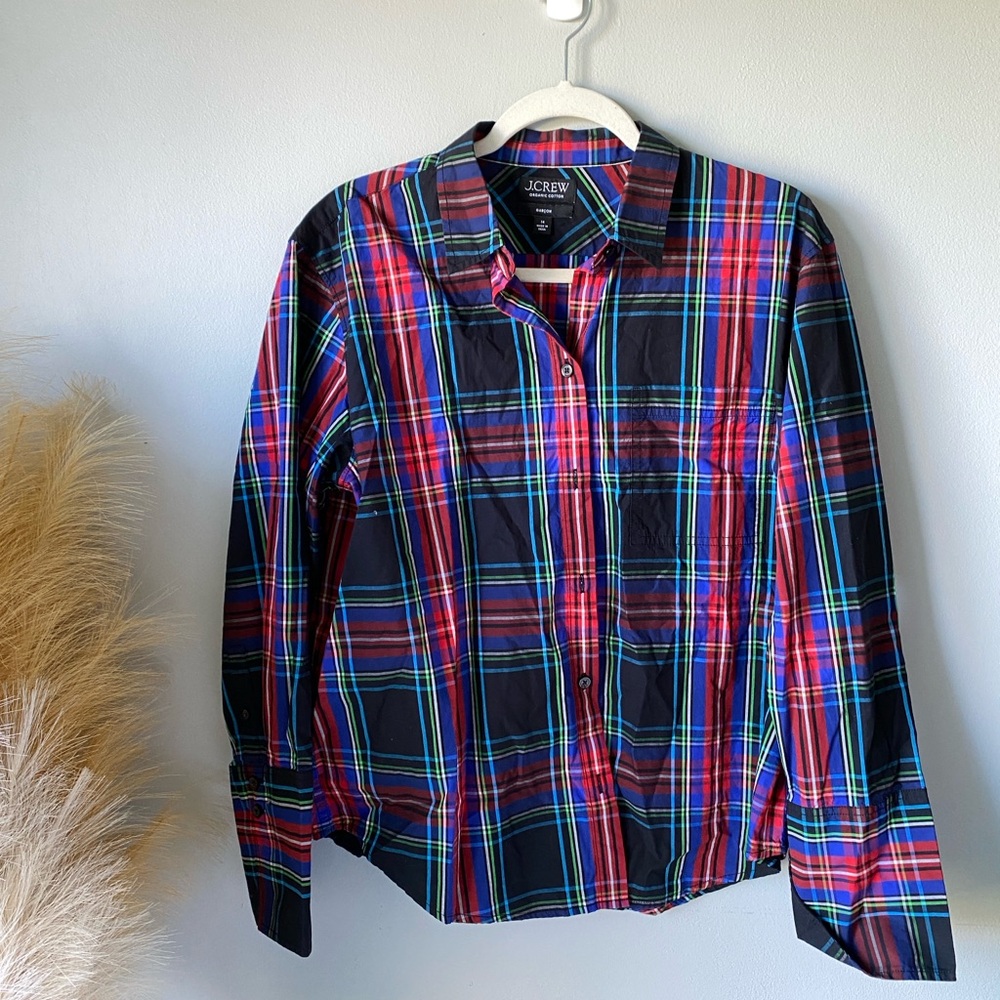 J. Crew womens Vibrant Plaid Button-Down Shirt